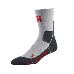 CEP MEN’S CREW MID CUT ATHLETIC‎ PERFORMANCE RUNNING SOCKS RED GRAY SIZE 4